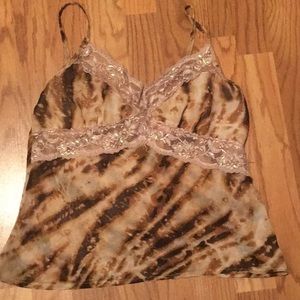 XOXO beaded animal print camisole